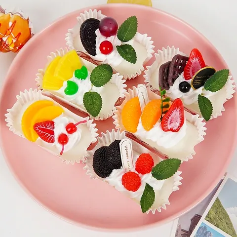 Realistische Künstliche Cupcakes Simulation Lebensmittelmodelle PU Material Frucht Dessert Dekoration Für Haus Küche Fotografie Requisiten