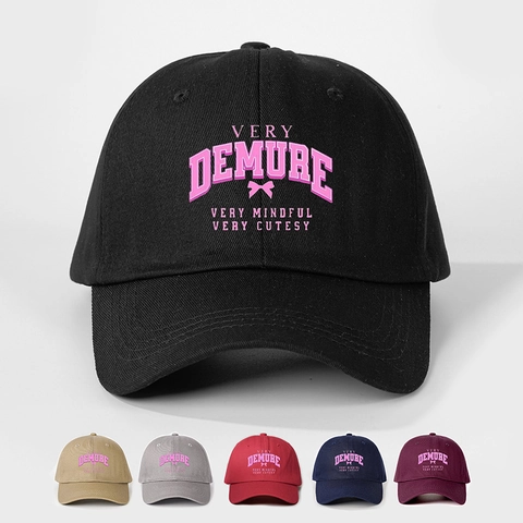 Very Demure Very Mindful Very Cutesy Baseball Cap Adjustable Polyester Curved Brim Trendy Slogan Sun Hat Women Men