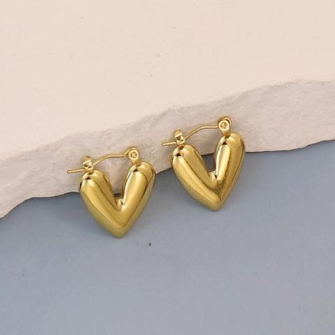 Geometrische Creolen Edelstahl Vergoldet Texturiert Retro Französischer Stil Mode Schmuck Für Damen