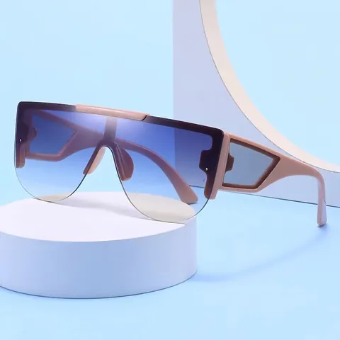 Shield Sonnenbrille Rahmenlos UV400 Schutz Verlaufsgläser PC Rahmen Mode Streetwear Radfahren Unisex