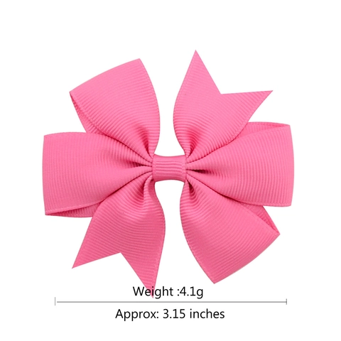 Kids Grosgrain Ribbon Bow Hair Clips Solid Color Fishtail Duckbill Hairpins For Girls Toddlers Baby Accessories