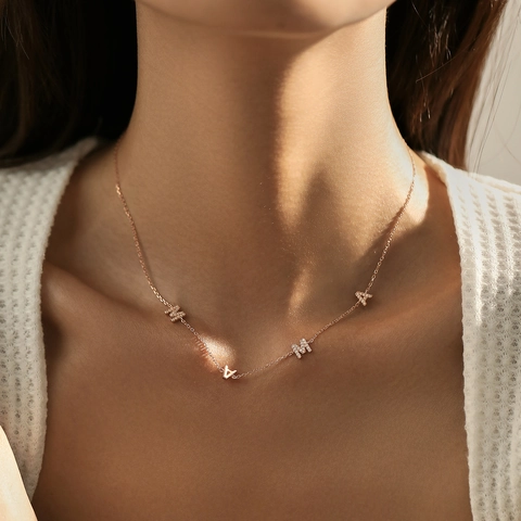 925 Sterling Silver MAMA Letter Pendant Necklace Zircon Micro Pave Elegant Jewelry For Women Mothers Day Gift