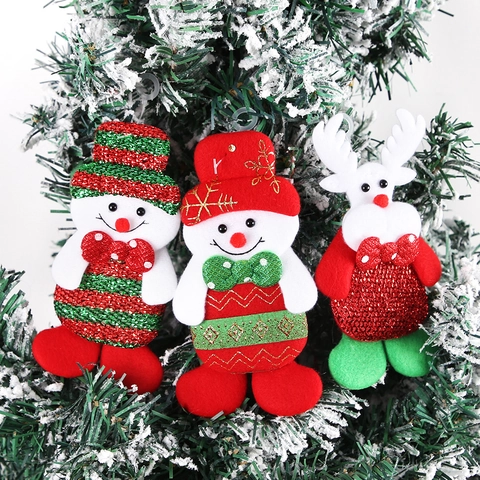 Addobbi Natalizi Appesi in Stoffa Babbo Natale Pupazzo di Neve Renna Orso Ciondolo per Festa di Natale Casa