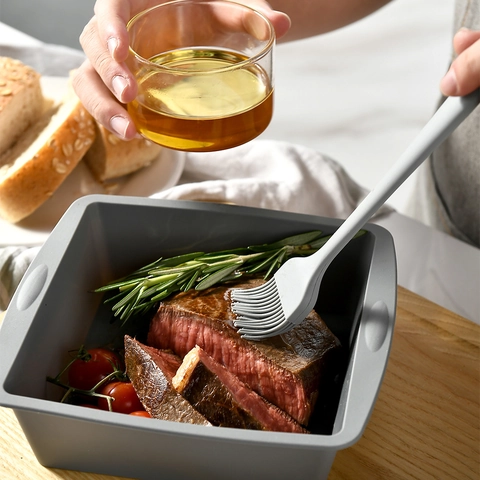 Modern Gray Silicone Bakeware Set Cake Molds Nonstick Toast Pan Baking Tools Spatula Measuring Cups Spoons Set For Kitchen