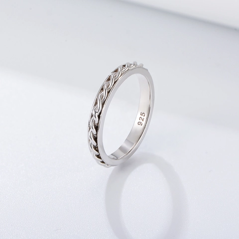 Anello Intrecciato in Argento Sterling S925 Placcato Oro per Donna Anello a Dito Geometrico Minimalista Gioielli di Moda