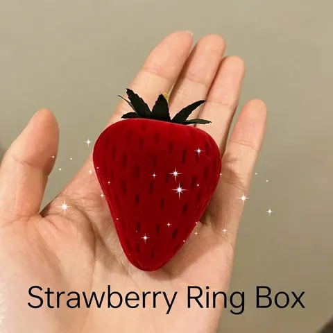 Portagioie Carino a Forma di Fragola Fioccata Scatola per Anelli di Frutta Rossa Scatola per Proposta di Matrimonio per Orecchini
