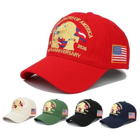 Cappello Da Baseball Per Il 250 Anniversario Degli Stati Uniti Cotone Ricamato Regolabile Commemorativo Aquila Bandiera