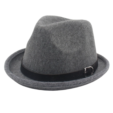 Chapeau Fedora Vintage En Feutre De Laine Pour Hommes Femmes Bord Court Jazz Gentry Casquette Avec Boucle De Ceinture Style Britannique Rétro