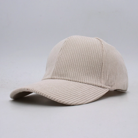 Corduroy Baseball Cap For Men Women Adjustable Metal Buckle Solid Color Retro Warm Structured Curved Brim Casual Hat