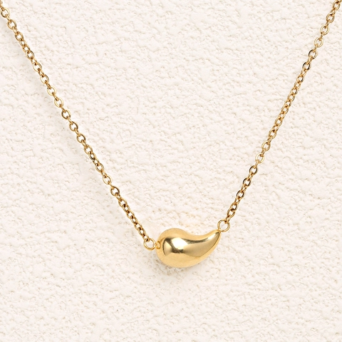 Stainless Steel Waterdrop Necklace Bracelet And Stud Earrings Elegant Teardrop Polished Solid Jewelry For Women