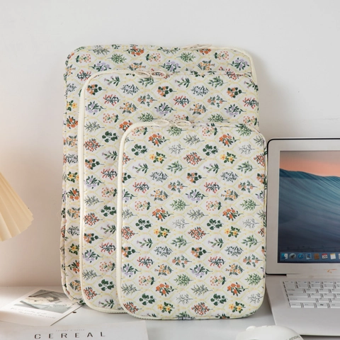 Custodia Per Laptop Floreale Trapuntata Protezione Antiurto Motivo Fiori Dolce Fresco Per Tablet