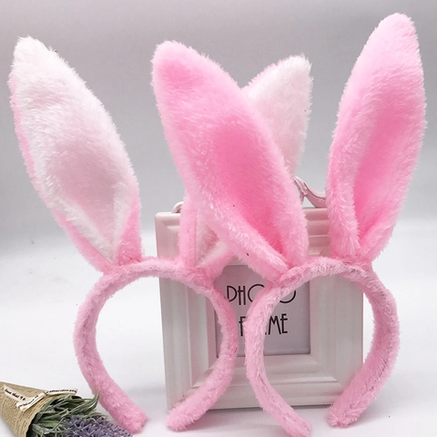 Cerchietto Orecchie Da Coniglio Peluche Con Paillettes Pieghevole Pasqua Halloween Cosplay Festa Accessori Per Capelli Donne Ragazze