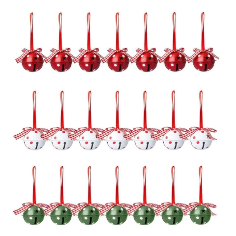 Clochettes De Noël Métal Décoratives Étoile Flocon De Neige Motif À Pois Nœud Gingham Décoration Arbre Fête Maison