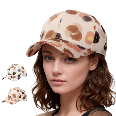 Casquette De Baseball Imprimé Floral Aquarelle Abstrait Réglable Polyester Respirant Chapeau Extérieur Protection Solaire Artistique
