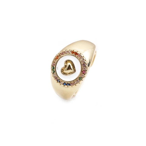 Anillos De Cobre Moda Corazón Estrella Smiley Para Mujeres Niñas Esmalte Colorido Ajustables Abiertos Joyería