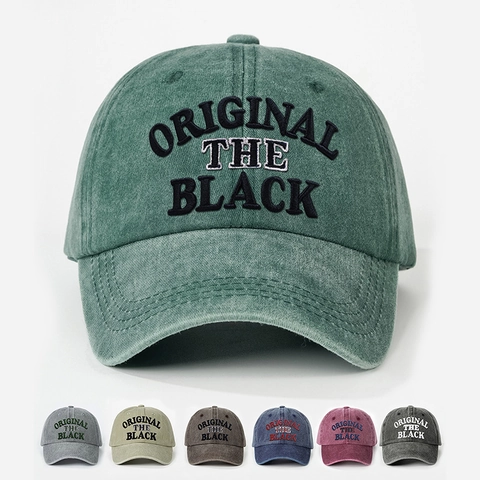 Washed Cotton Baseball Cap Buchstaben Stickerei Vintage Distressed Sonnenschutz Verstellbar Outdoor Hut Für Herren Damen