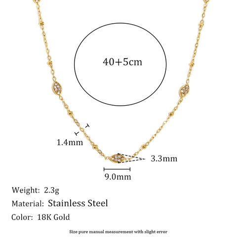 Stainless Steel 18K Gold Plated Pendant Necklace For Women Thin Chain Geometric Heart Flower Butterfly Zircon