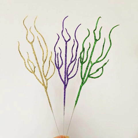 Artificial Christmas Branches Glitter Tree Stems Plastic Floral Arrangement Accessories For Holiday Party Decoration