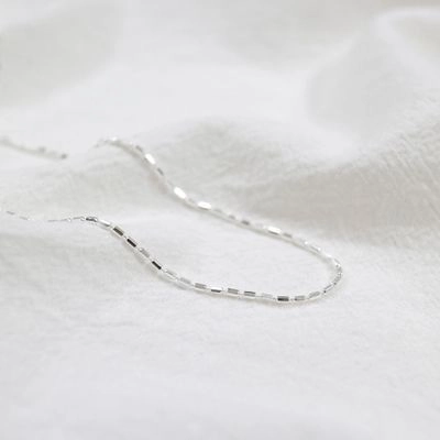 Minimalist 925 Sterling Silver Cylindrical Bead Necklace For Women Fashion Korean Style Carved Bead Chain Choker Jewelry Gift