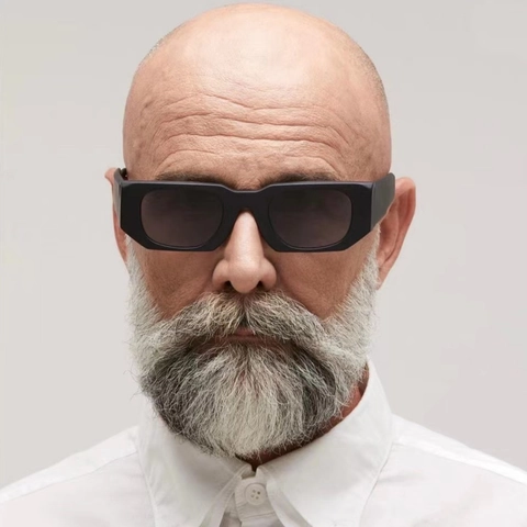 Rectangular Sunglasses Retro Square Thick Frame UV400 Protection Wide Leg Fashion Eyewear For Men Women Outdoor Travel