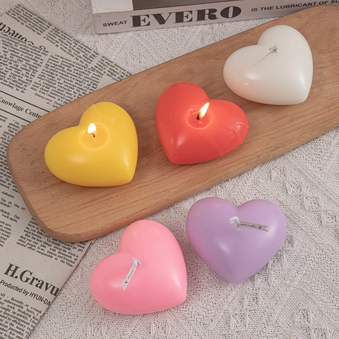 Candela Profumata A Forma Di Cuore Romantica Senza Fumo Fatta A Mano Cera Decorazione Casa Matrimonio Festa Regalo Colorata