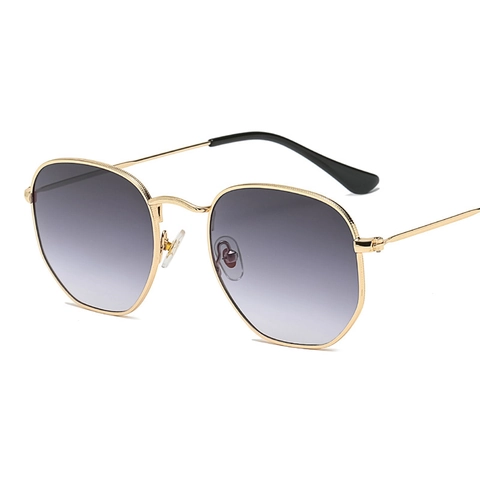 Gafas De Sol Poligonales Montura Metálica Irregular Moda Retro Harajuku UV400 Exterior Para Hombres Mujeres