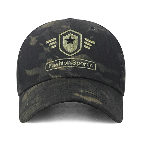 Cappello Da Baseball Camouflage Cotone Ripstop Tattico All Aperto Protezione Solare Ricamato Scudo Stella Regolabile Uomo Donna