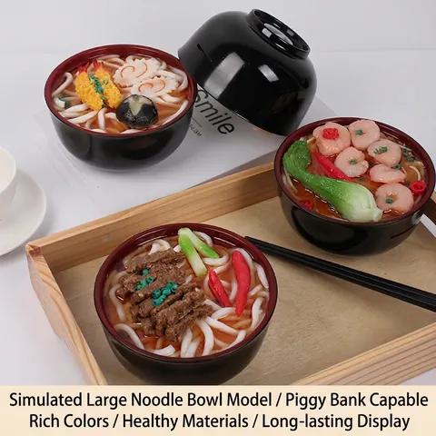 Modello Cibo Giapponese Ramen Realistico Salvadanaio Simulazione Ciotola Tagliatelle Salvadanaio Decorativo Da Scrivania