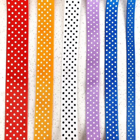 Polka Dot Ripsband Polyester Geripptes Band Für DIY Schleifen Haarschmuck Geschenkbox Verpackung Dekoration Nähen
