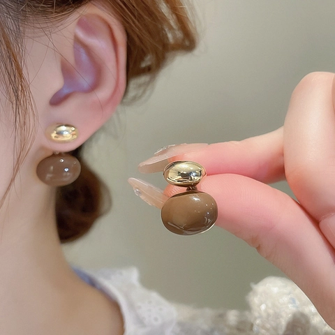 Vintage Unregelmäßige Bohnen Ohrhänger Mit 925 Sterling Silber Ohrstecker Emaille Kupfer Schmuck Damen