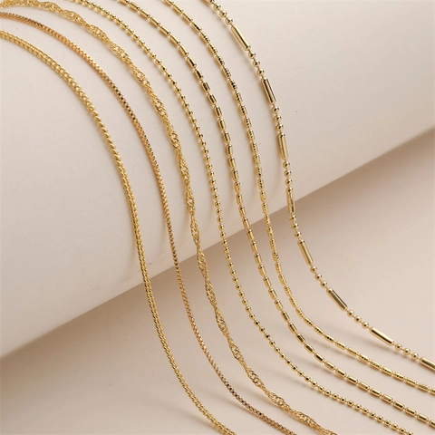 Collar De Cadena De Cobre Minimalista Para Mujer Color Dorado Cadena De Clavícula Versátil Joyería De Moda