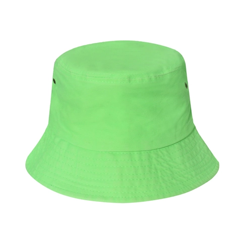 Sombrero Bucket 100% Algodón Transpirable Ojales Protección Solar Color Fluorescente Sólido Minimalista Retro Unisex Adulto
