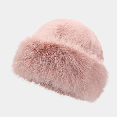 Sombrero De Pescador Para Mujer De Piel Sintética Invierno Cálido A Prueba De Viento Estilo Ruso Felpa Suave