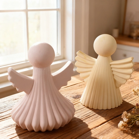 Angel Wings Striped Silicone Mold 3D DIY Craft For Scented Candle Resin Plaster Making
