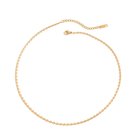 Stainless Steel Arc Chain Necklace 18K Gold Plated Minimalist Semi-Circular Jewelry For Women Waterproof Hypoallergenic
