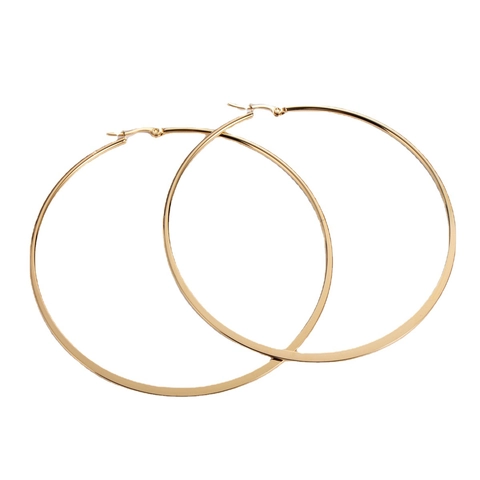 Pendientes De Aro Dorados Clásicos Mujer Acero Inoxidable Chapado Oro 18K Minimalistas Pulido Brillo Joyas