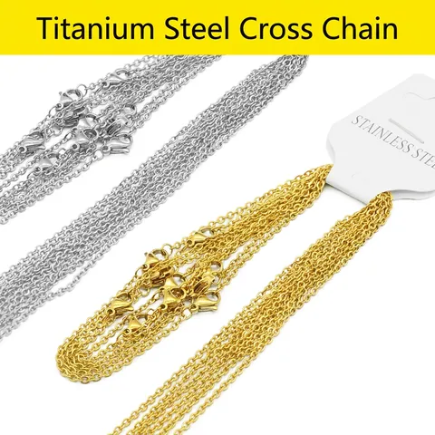 Stainless Steel O-Chain Flat Cross Necklace With Lobster Clasp For DIY Jewelry Making Minimalist Fashion Women