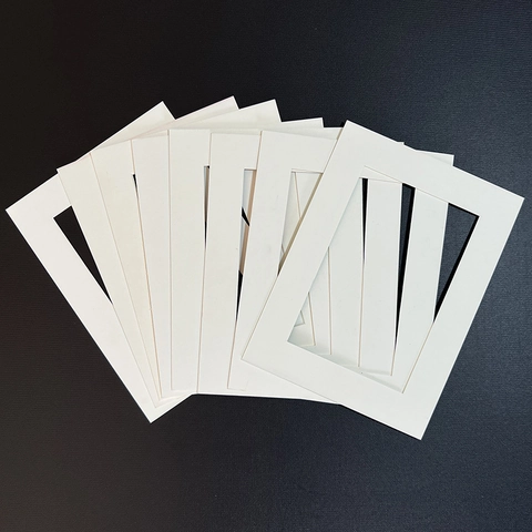 White Photo Frame Mat Board Picture Matting Cardboard For Art Exhibition Home Decor Bevel Cut Multiple Sizes Mount Paper
