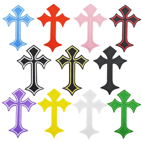 Toppe Ricamate Con Croce Gotica Per Vestiti Da Stirare Cucito Applicazione Poliestere Toppe Decorative Giacche