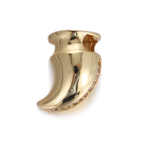 Ciondolo In Rame Cavaliere Teschio Artiglio Placcato Oro 18K Zirconia Perline Creazione Gioielli DIY Accessori Uomo Vintage