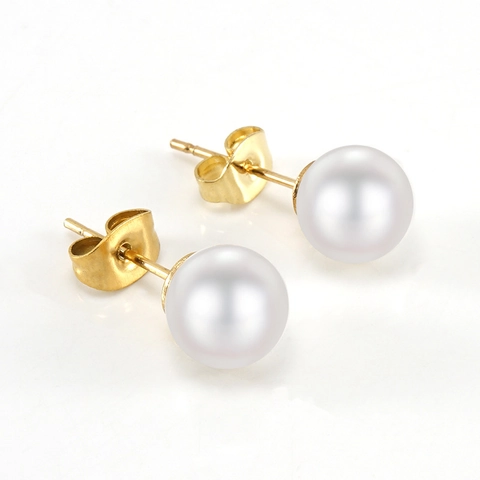 Minimalistische Künstliche Perlen Und Zirkonia Ohrstecker Mit Edelstahl Ohrstift 18K Vergoldet Vielseitige Mode Für Damen