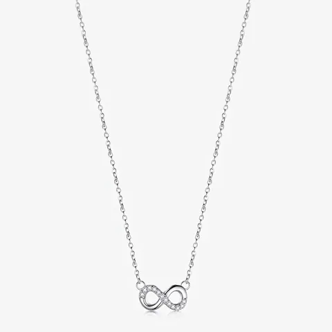925 Sterling Silver Infinity Necklace With Zirconia Minimalist Pendant Jewelry For Women