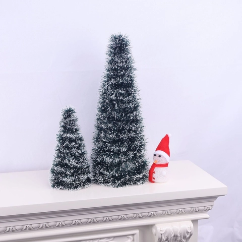 Künstlicher Weihnachtskranz Und Mini Turmbaum Dekoration PVC Tinsel Schnee Beflockt Rote Beeren Feiertags Haus Ornament