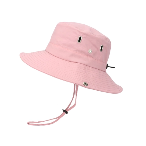 Outdoor Wide Brim Sun Hat With Adjustable Windproof Drawstring Breathable UV Protection For Hiking Camping Fishing Unisex