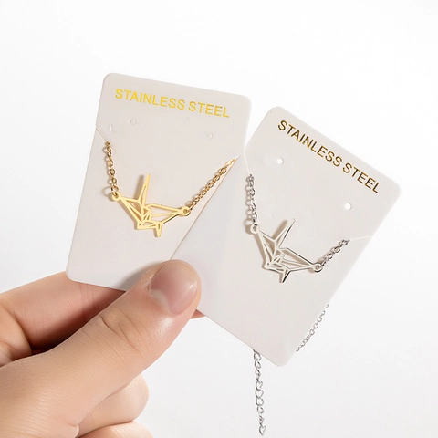 Minimalistisch Roestvrij Staal Origami Dier Schakelarmband Holle Vlinder Konijn Kat Papieren Kraanvogel Sieraden Voor Vrouwen
