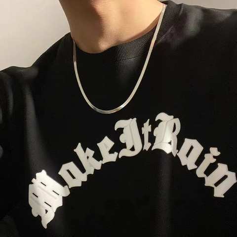 Collana A Catena Di Serpente Piatta In Acciaio Inossidabile Hip Hop Minimalista Accessorio Per Uomo E Donna