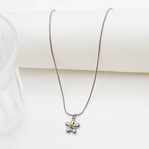 Gänseblümchen Blume Halskette Ohrstecker Ring Titan Stahl Silber Gold Überzogen Elegant Süß Blumig Accessoires Für Damen