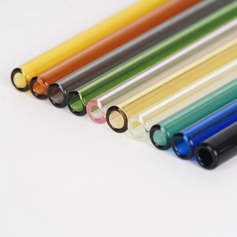 Reusable Glass Straws Multicolored High Borosilicate Heat Resistant Straight Bent Drinking Tubes Eco Friendly