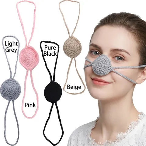 Handmade Crochet Nose Warmer Funny Yarn Knitted Nose Cover For Winter Outdoor Cold Protection Novelty Party Costume Accessory