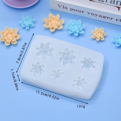 Lotus Flower Silicone Mold For Fondant Chocolate Baking DIY Soap Resin Craft 3D Floral Dessert Decoration Tool